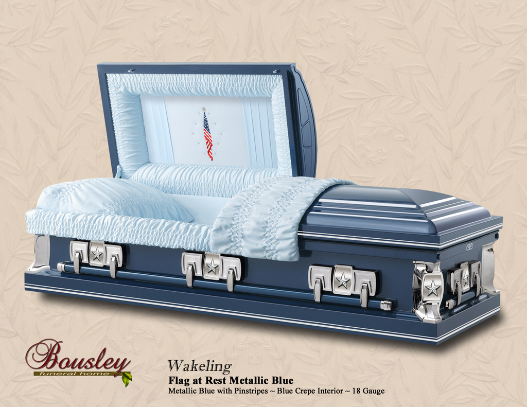 Wakeling Flag at Rest Metallic Blue Pinstripes